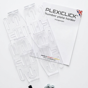 Plexiclick Frameless Registration Number Plate Holders - CLEAR